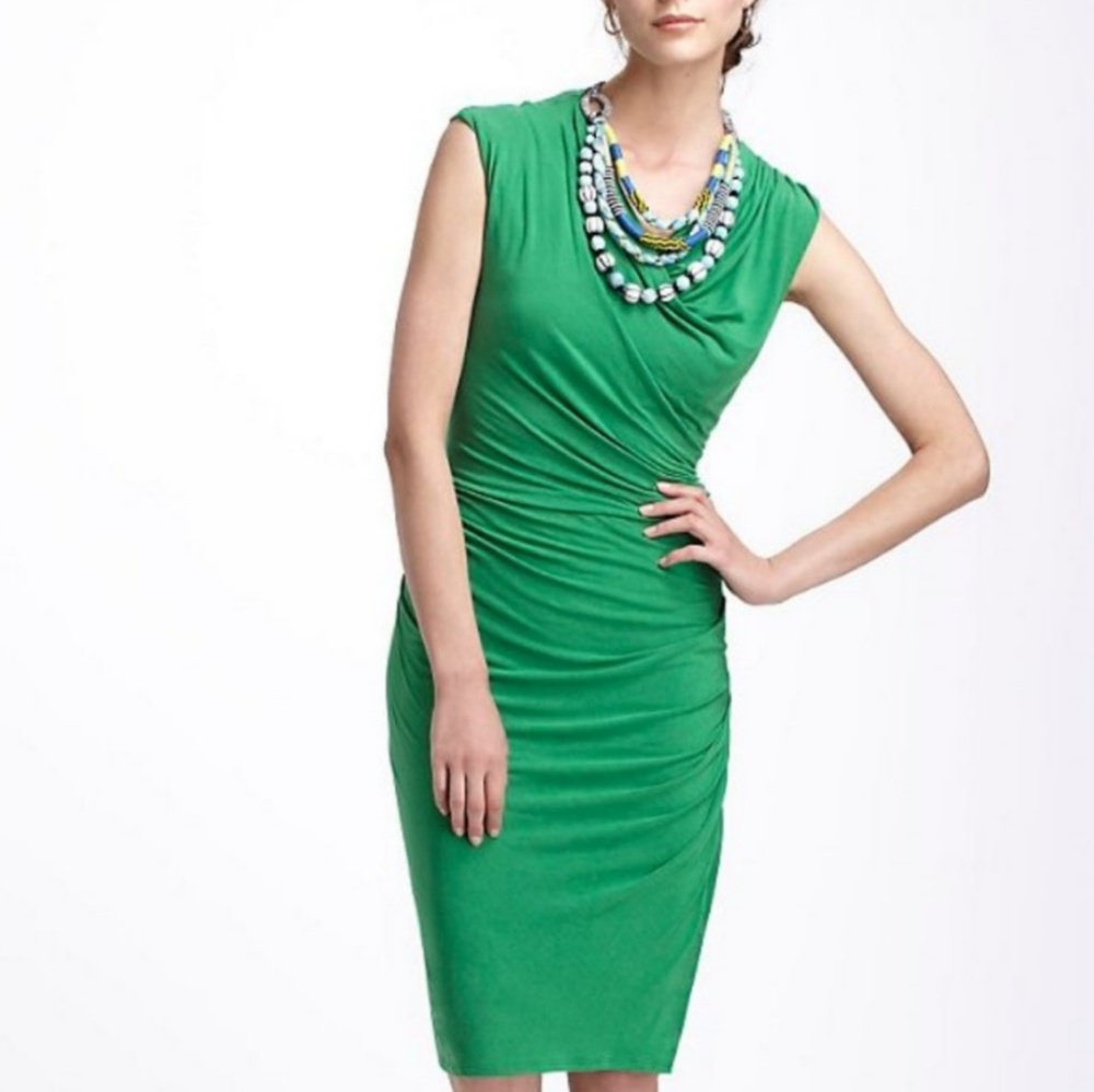 Bordeaux green column dress